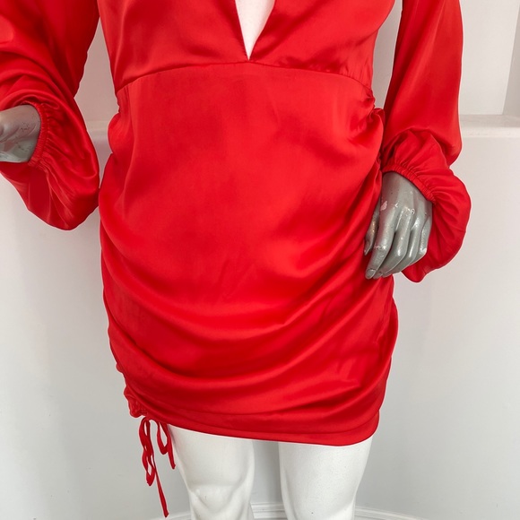 Lovers+ Friends Jaelyn Orange Ruched Mini Dress XL - Picture 9 of 13